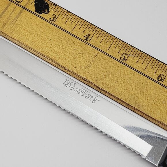 CUTCO #1729 DD Coffee Brown Handle Serrated Knife Carver 6.75” Blade - Picture 3 of 9